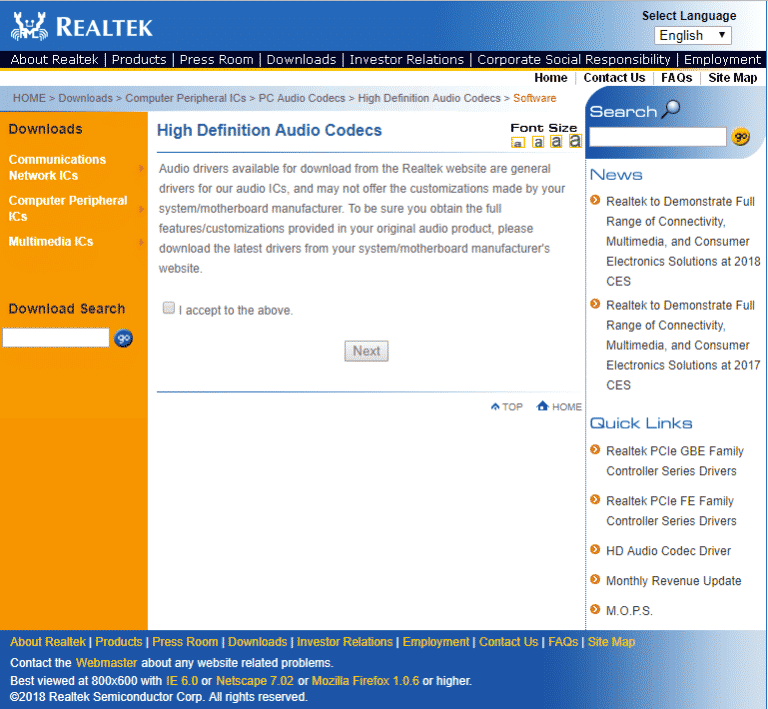 how to update the driver for realtek high definition audio